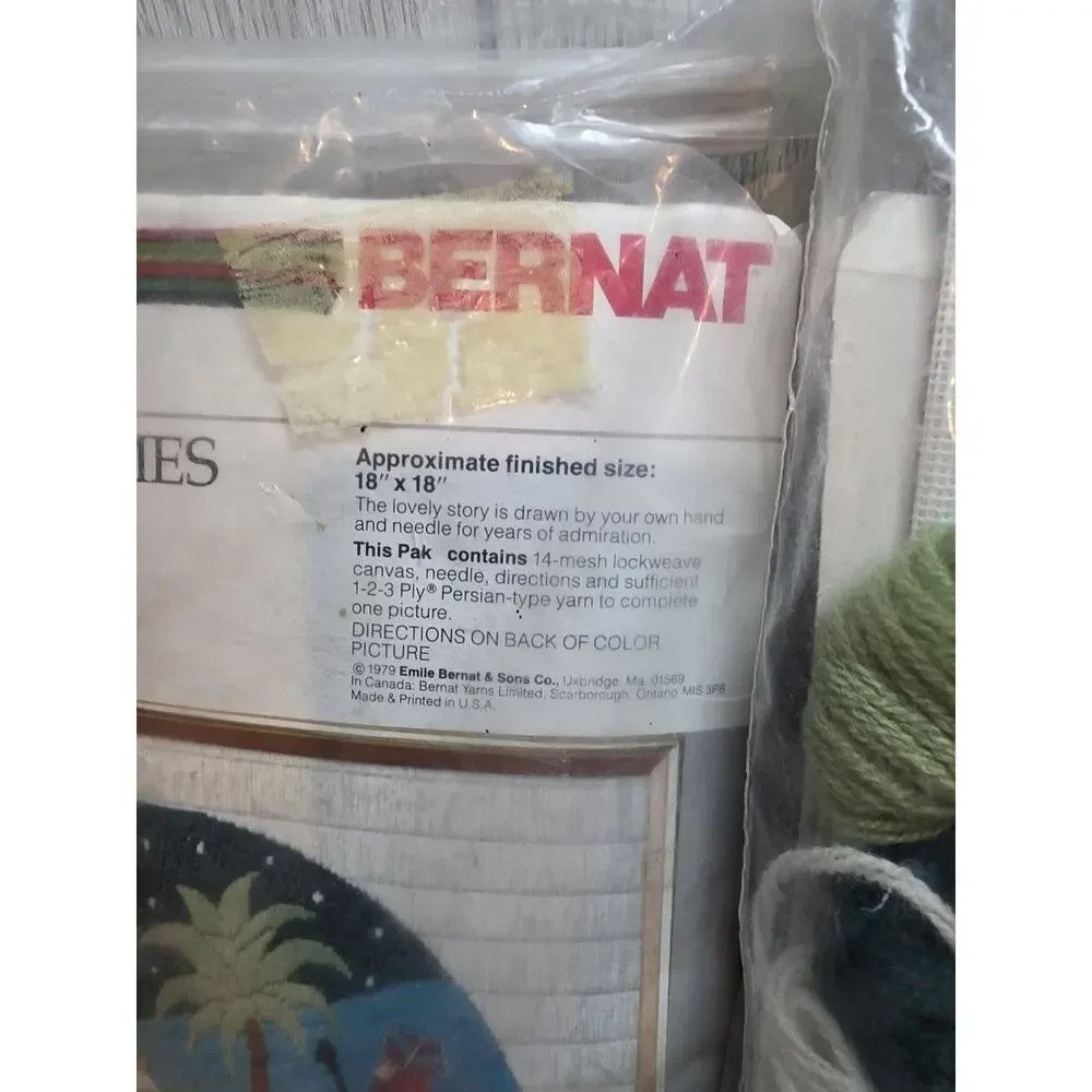 Vtg 1979 BERNAT Holiday Quick Cross-Stitch Kit New Herald Angel, Three Kings Lot